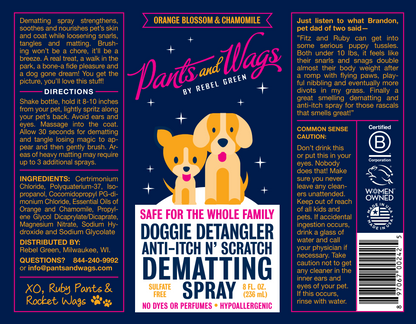 DOGGIE DETANGLER ANTI-ITCH N’ SCRATCH DEMATTING SPRAY 8oz - 2pk
