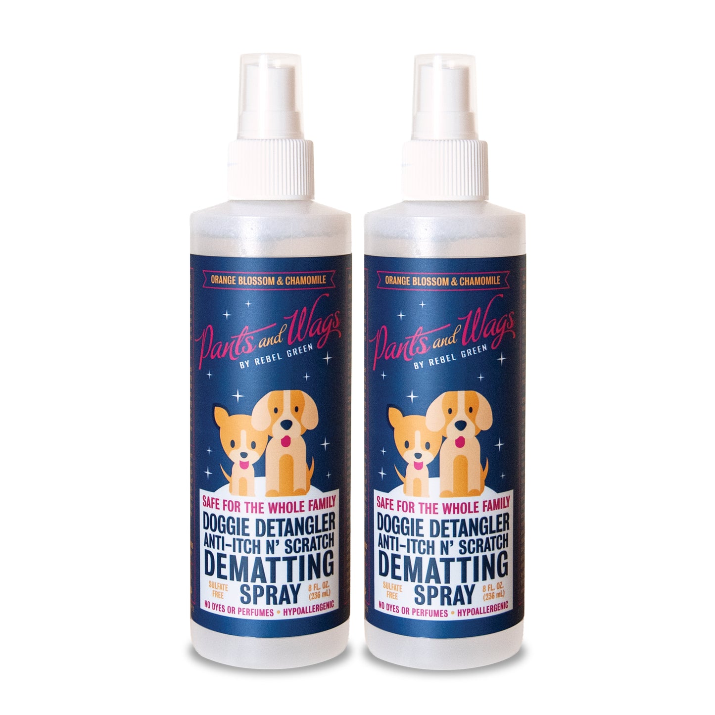 DOGGIE DETANGLER ANTI-ITCH N’ SCRATCH DEMATTING SPRAY 8oz - 2pk